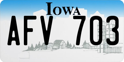 IA license plate AFV703