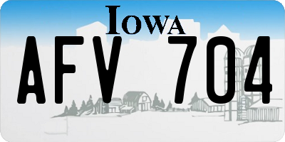 IA license plate AFV704