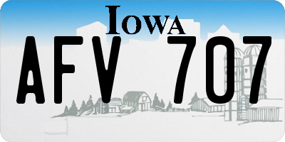 IA license plate AFV707