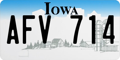 IA license plate AFV714