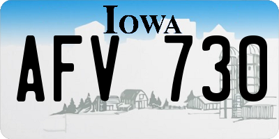 IA license plate AFV730