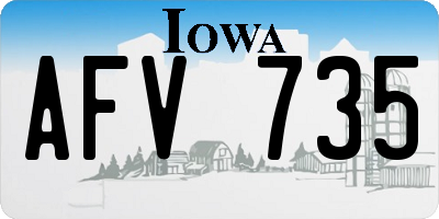 IA license plate AFV735