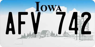 IA license plate AFV742