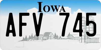 IA license plate AFV745