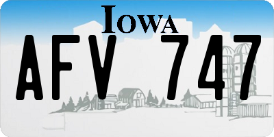 IA license plate AFV747