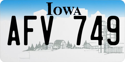 IA license plate AFV749
