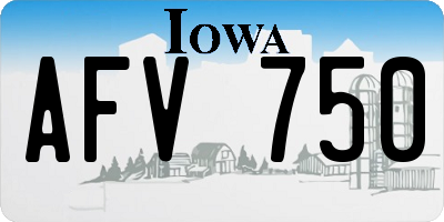IA license plate AFV750