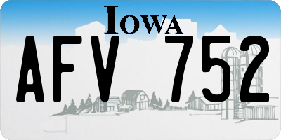 IA license plate AFV752
