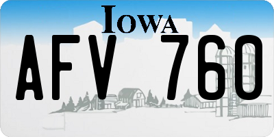 IA license plate AFV760