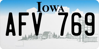 IA license plate AFV769