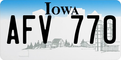 IA license plate AFV770