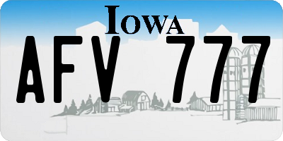 IA license plate AFV777