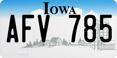 IA license plate AFV785