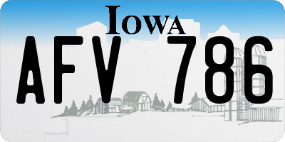 IA license plate AFV786