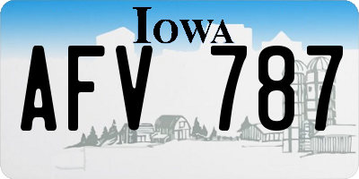IA license plate AFV787