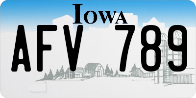 IA license plate AFV789