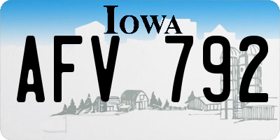 IA license plate AFV792