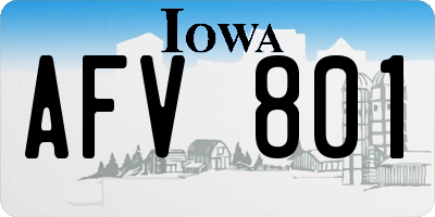IA license plate AFV801