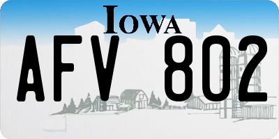 IA license plate AFV802
