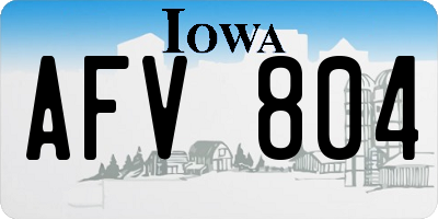 IA license plate AFV804