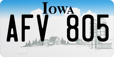IA license plate AFV805