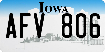 IA license plate AFV806