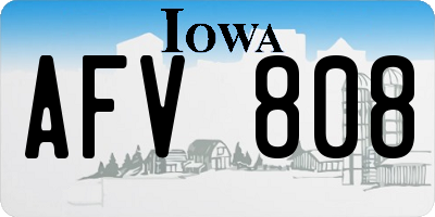 IA license plate AFV808