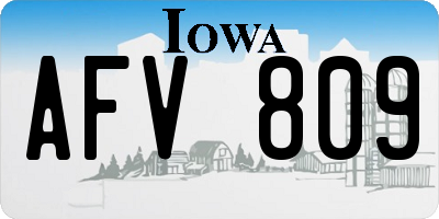 IA license plate AFV809