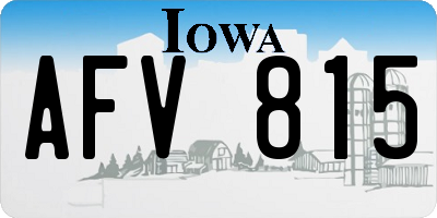 IA license plate AFV815