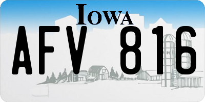 IA license plate AFV816