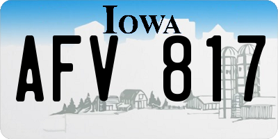 IA license plate AFV817