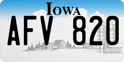 IA license plate AFV820