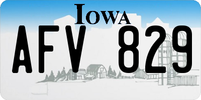 IA license plate AFV829