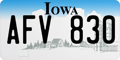 IA license plate AFV830