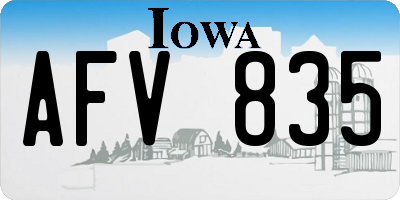 IA license plate AFV835