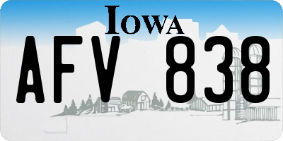 IA license plate AFV838