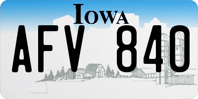 IA license plate AFV840