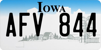 IA license plate AFV844