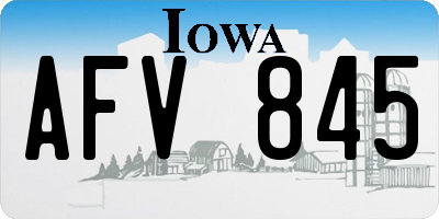 IA license plate AFV845