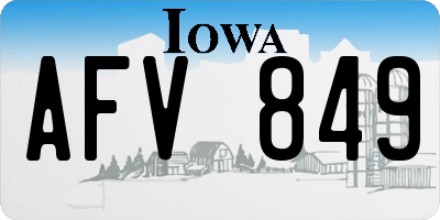 IA license plate AFV849