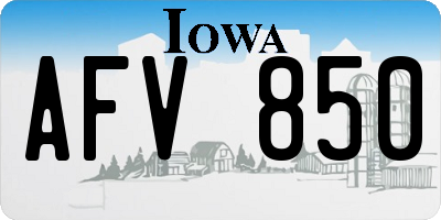 IA license plate AFV850