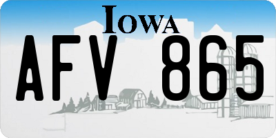 IA license plate AFV865