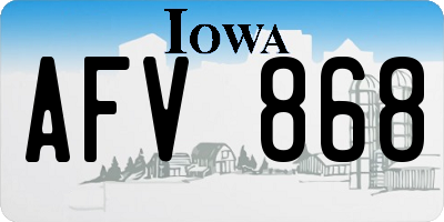IA license plate AFV868