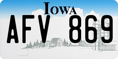 IA license plate AFV869