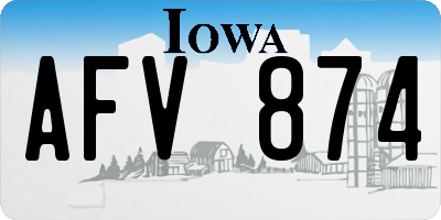 IA license plate AFV874