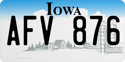 IA license plate AFV876