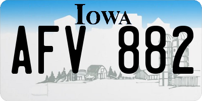 IA license plate AFV882