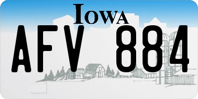 IA license plate AFV884