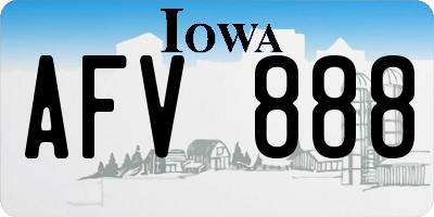 IA license plate AFV888