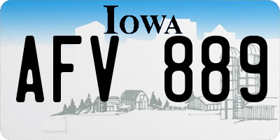 IA license plate AFV889
